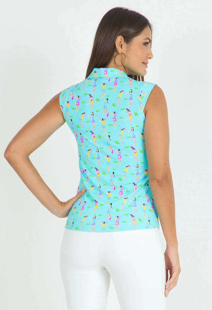 IBKUL- Sleeveless Girls Golf Polo (Style#: 14764)(X-Large Only) For the Love of Golf Naples