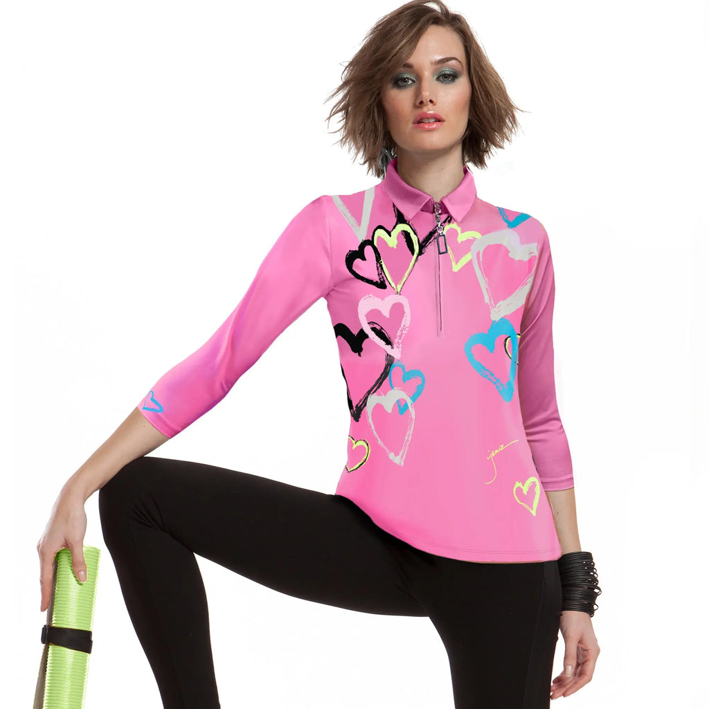 Jamie Sadock- 3/4 Sleeve Queen of Hearts Top (Style#: 42164) Jamie Sadock