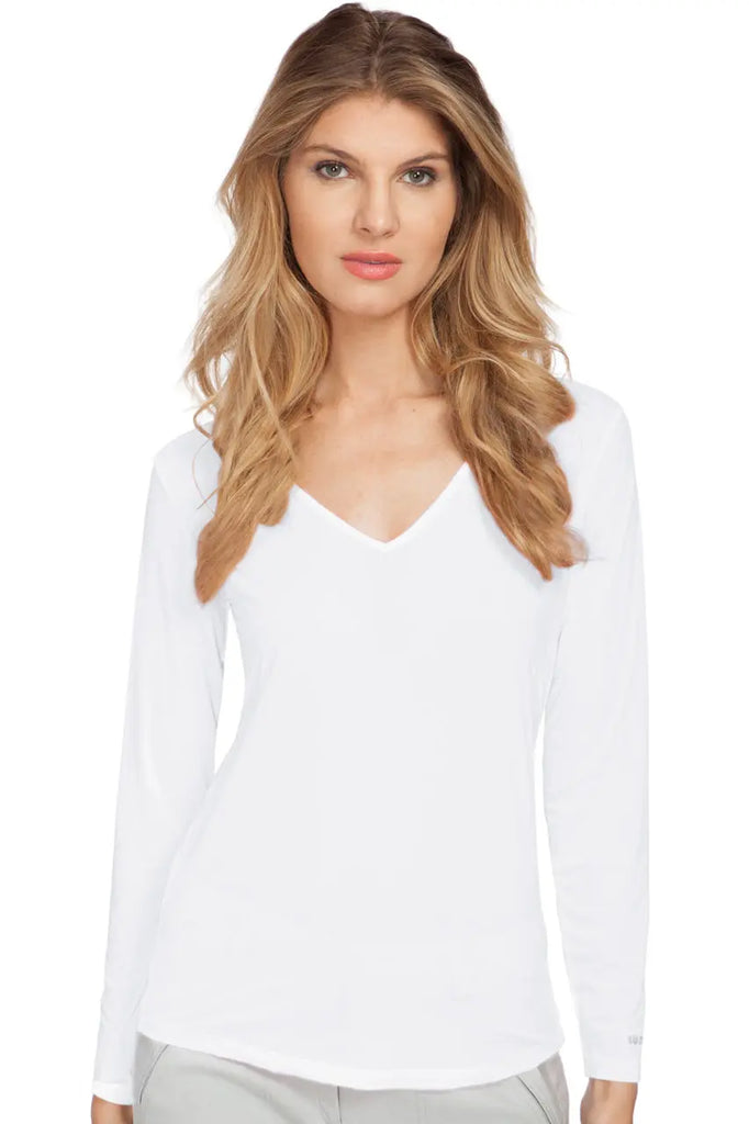 Jamie Sadock- Sunsense Long Sleeve Vneck Top White (Style#: 61127) Jamie Sadock