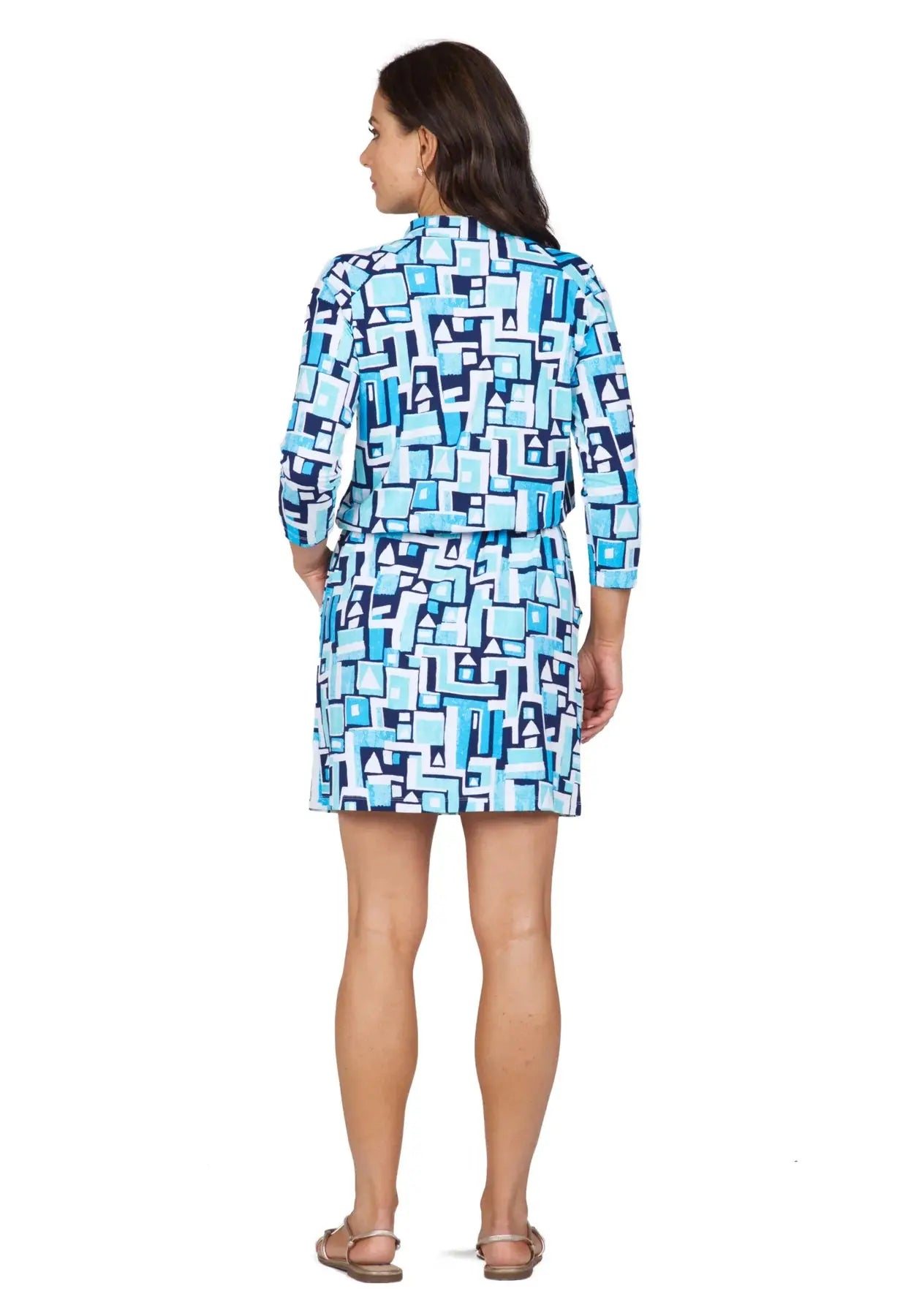 IBKUL- 3/4 Sleeve Jennifer Drawstring Dress (Style#: 62543)
