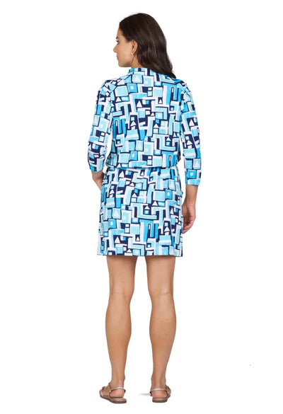 IBKUL- 3/4 Sleeve Jennifer Drawstring Dress (Style#: 62543)