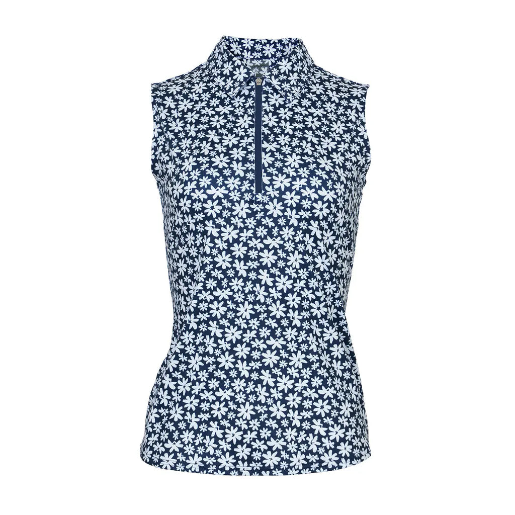 Jofit- Sleeveless Daisy Ditz Polo (Style#: GT0027-DIT) Jofit