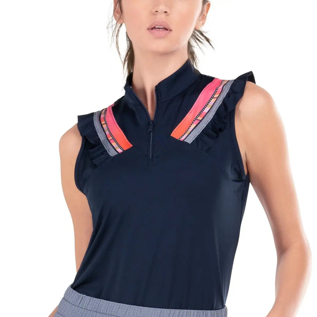Lucky in Love- Sleeveless Coco Chevron Zip Tank (Style#: GT209U51401-(Medium Only) Lucky in Love