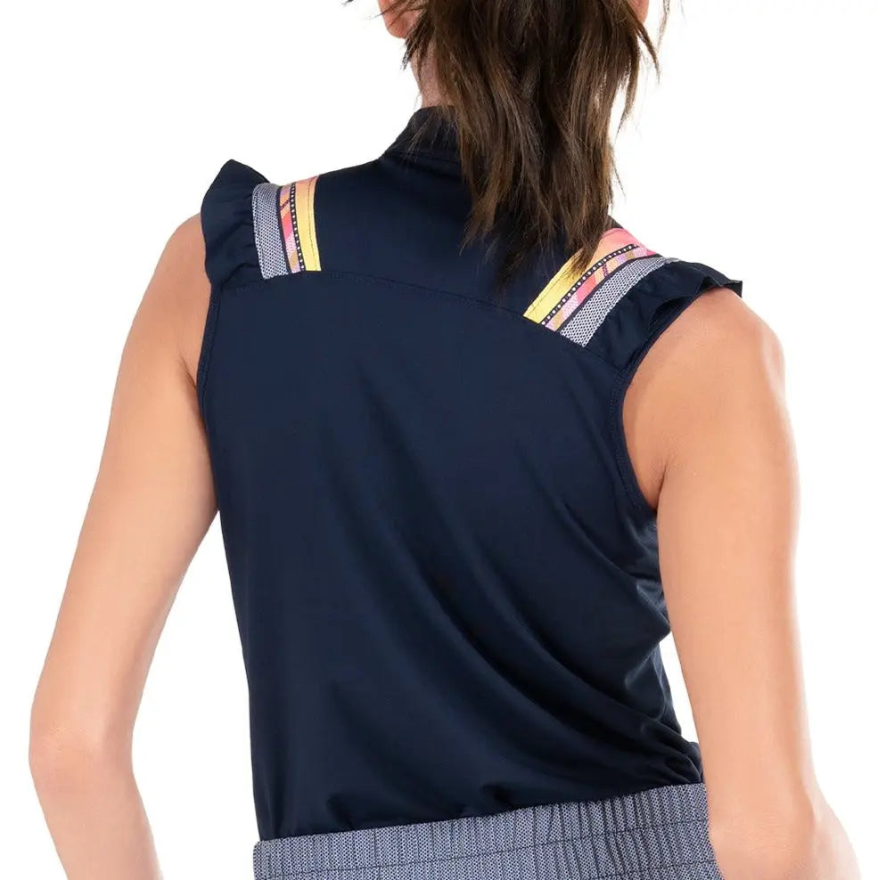 Lucky in Love- Sleeveless Coco Chevron Zip Tank (Style#: GT209U51401-(Medium Only) Lucky in Love