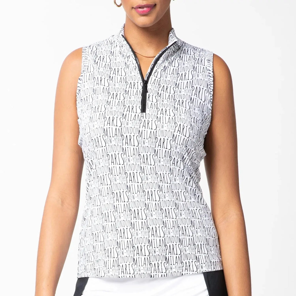 GGblue- Sleeveless Tess Milan Print (Style#: E1105) GGblue