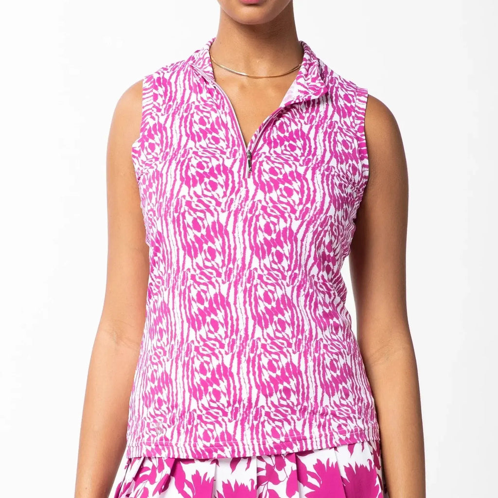 GGblue- Sleeveless Iris Tiger Tess Top (Style#: E1105)(X- Large Only) GGblue