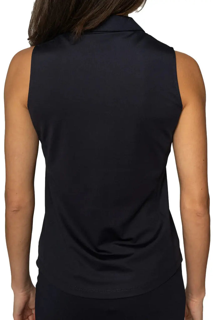 Golftini- Sleeveless Zip Polo Navy/Light Pink (Style#: SLZT) Golftini