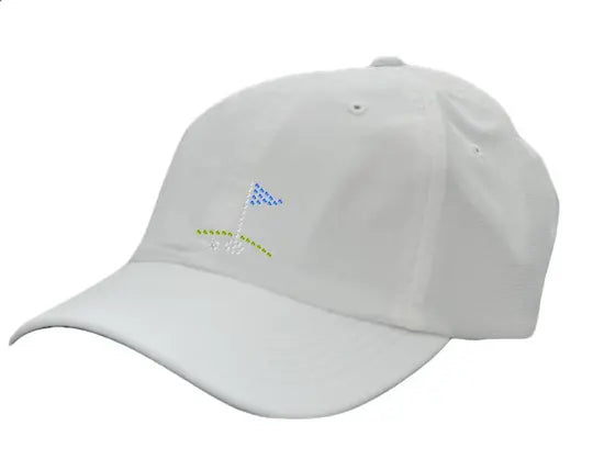 Dolly Mama- Golf Green & Flag White High Pony Baseball Cap Dolly Mama