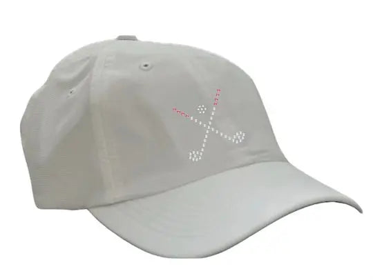 Dolly Mama- Pink Cross Clubs White High Pony Baseball Cap Dolly Mama