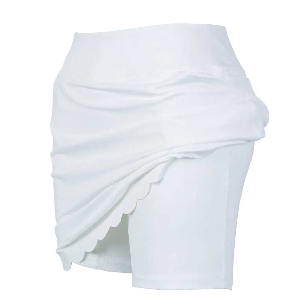 Jofit- 17" White Scalloped Skort (Style#: UB0024-WHT) Jofit