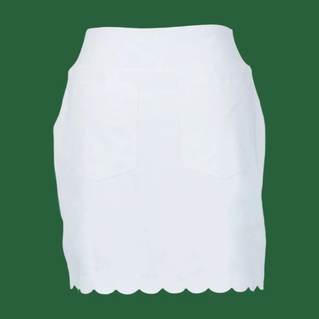 Jofit- 17" White Scalloped Skort (Style#: UB0024-WHT) Jofit