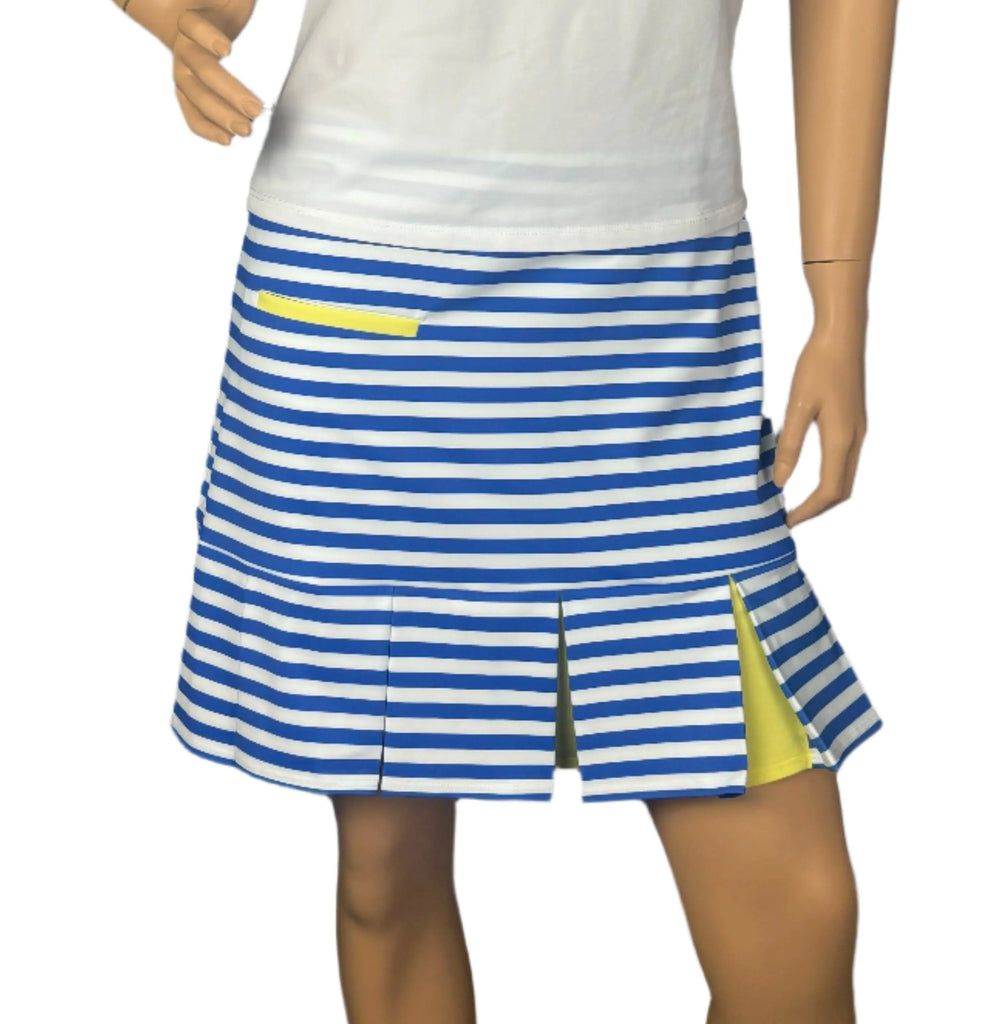 Melly M- Pinehurst Lapis Stripe/Lemon Skort Melly M