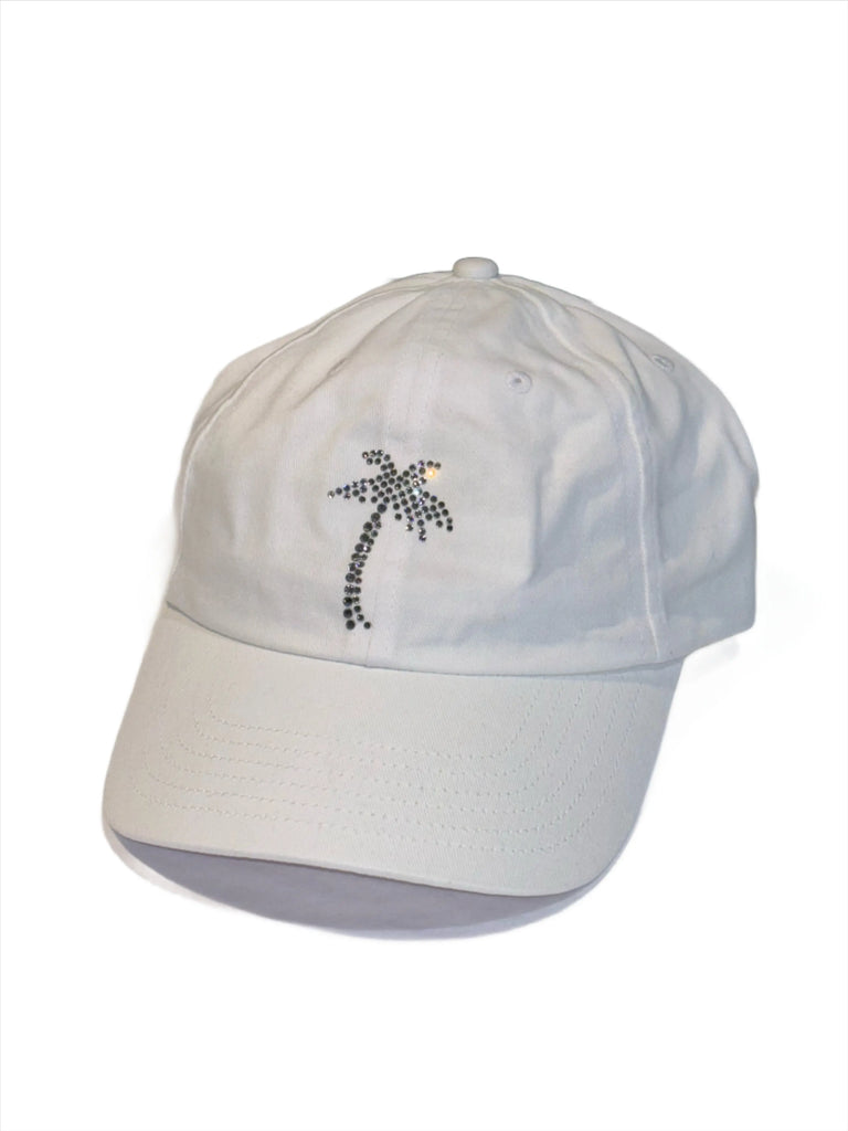Dolly Mama- Palm Tree Baseball Cap White Dolly Mama