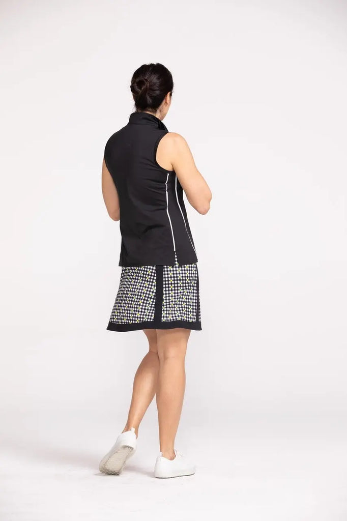 Kinona- Sleeveless "Keep it Covered" Top Black w/ White Trim For the Love of Golf Naples
