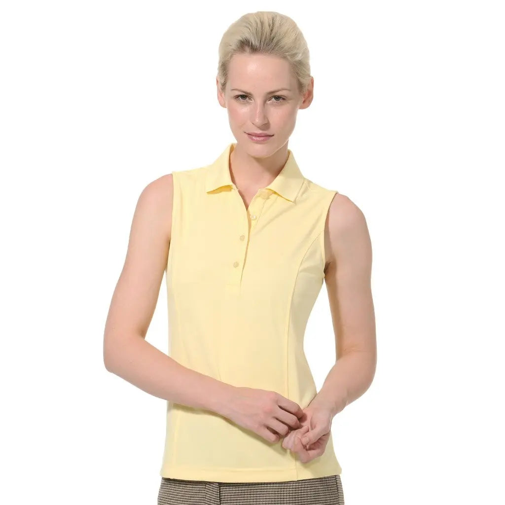 Monterey Club- Sleeveless Pique Polo Butter (Style# 2064) For the Love of Golf Naples