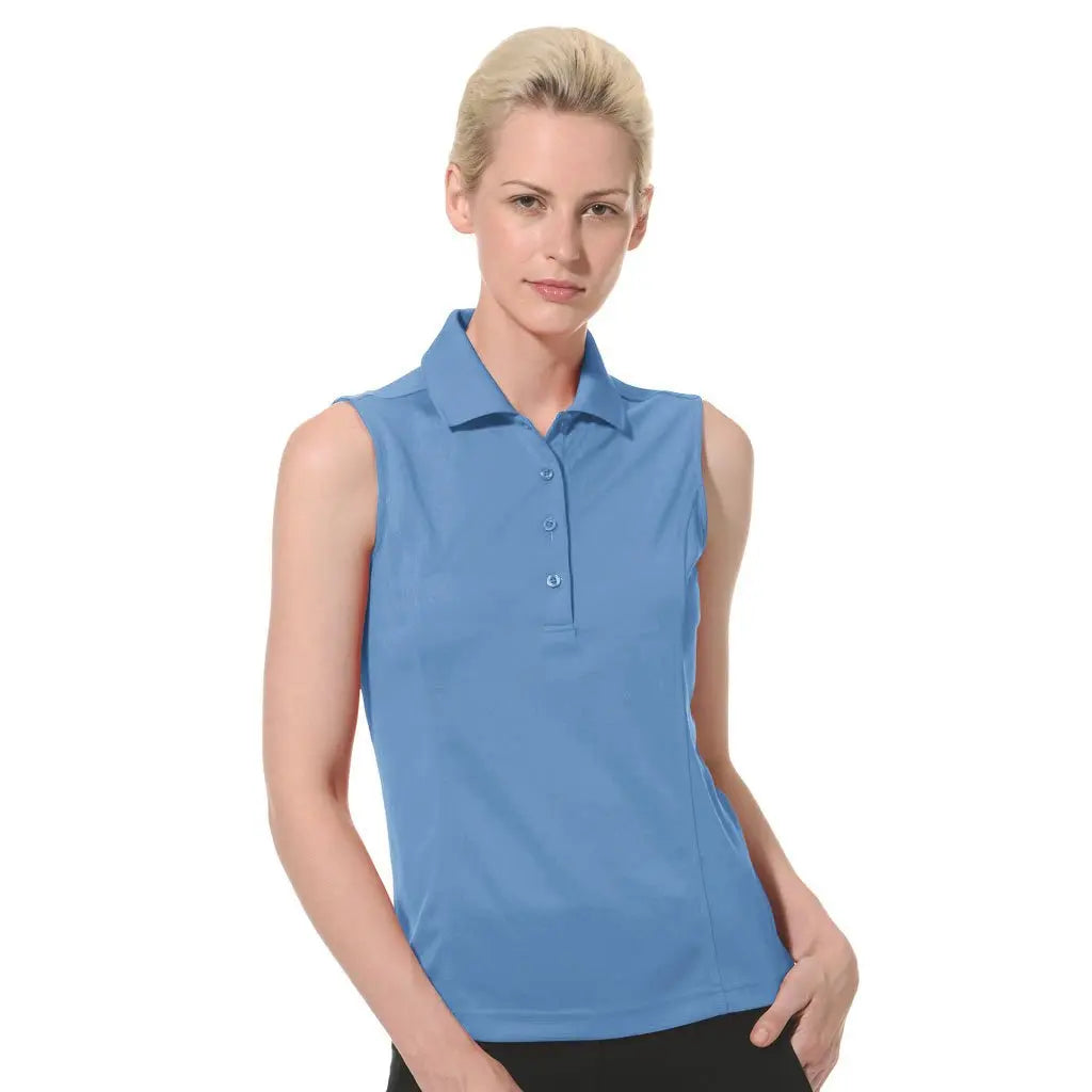 Monterey Club- Sleeveless Pique Polo Ocean Blue (Style# 2064) For the Love of Golf Naples
