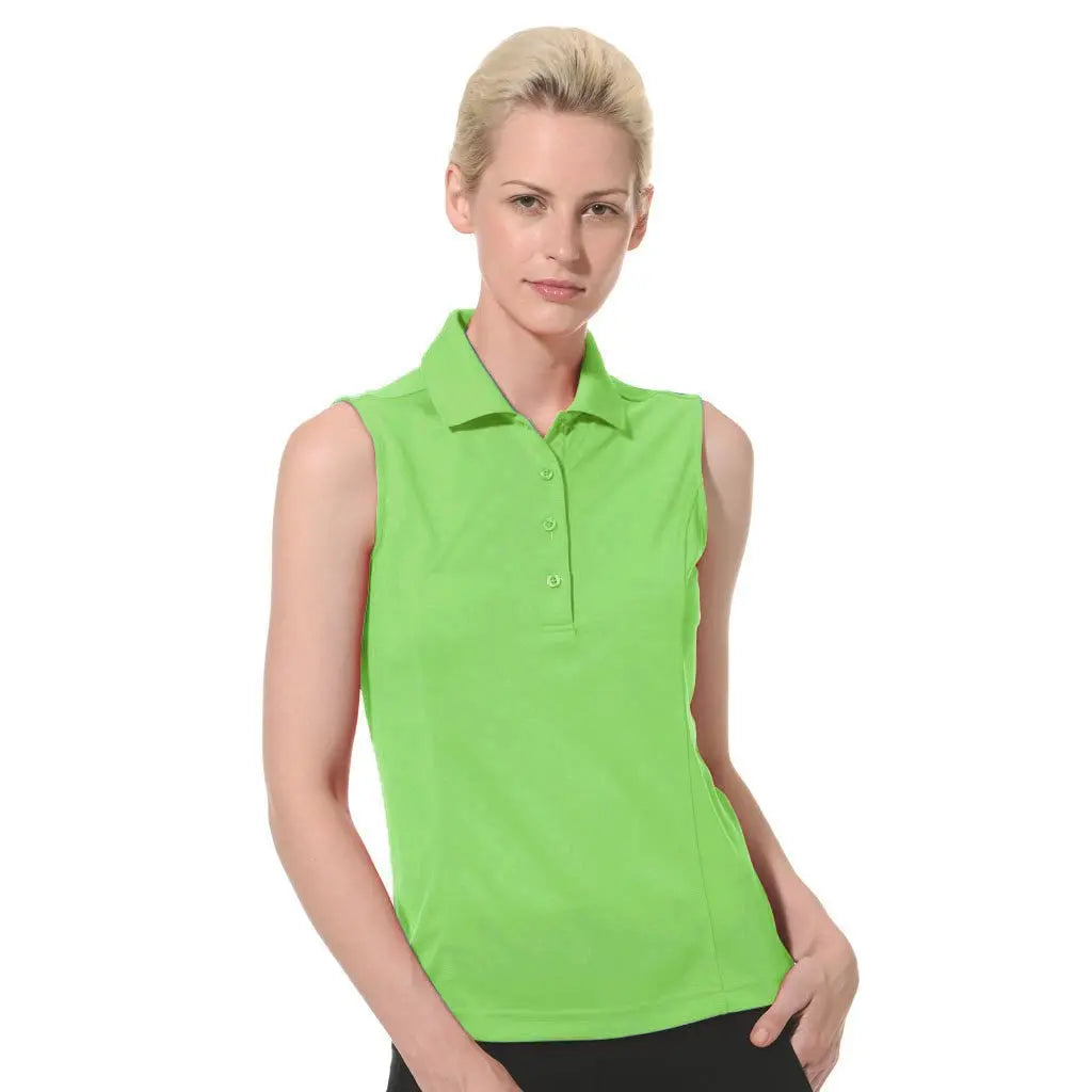 Monterey Club- Sleeveless Pique Polo Parrot Green (Style# 2064) For the Love of Golf Naples