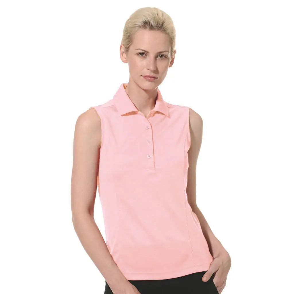 Monterey Club- Sleeveless Pique Polo Rose Quartz (Style# 2064) For the Love of Golf Naples