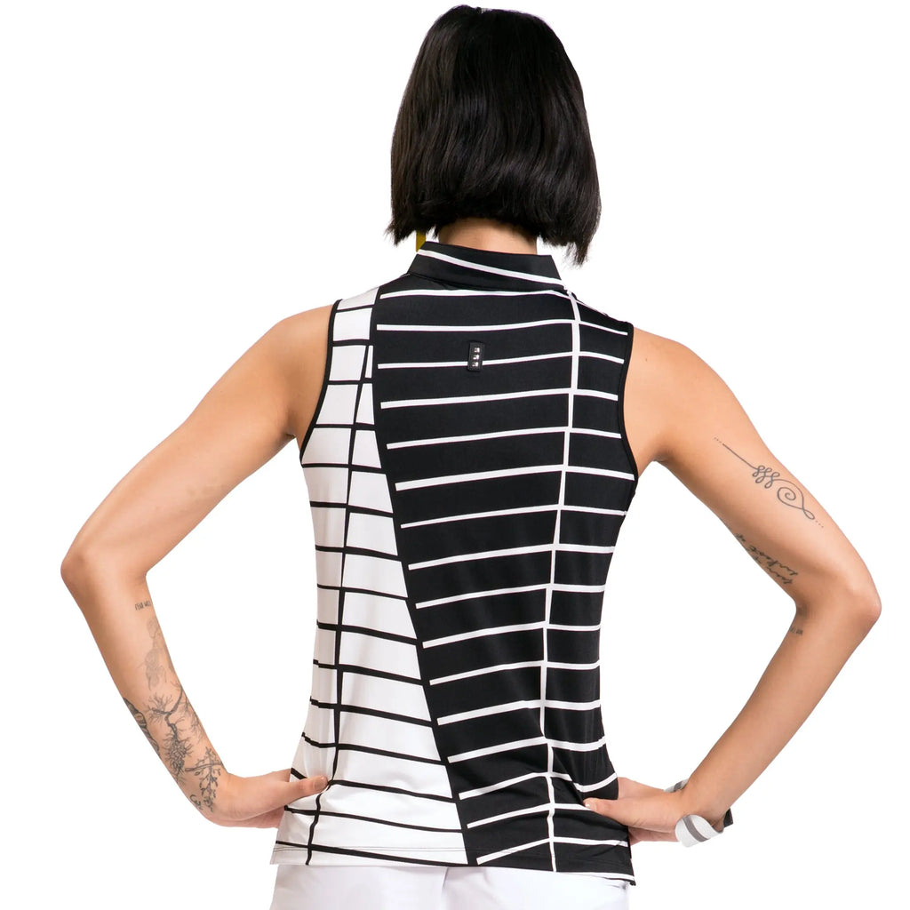 Jamie Sadock- Sleeveless Tamati Top Jet (Style#: 21228) For the Love of Golf Naples