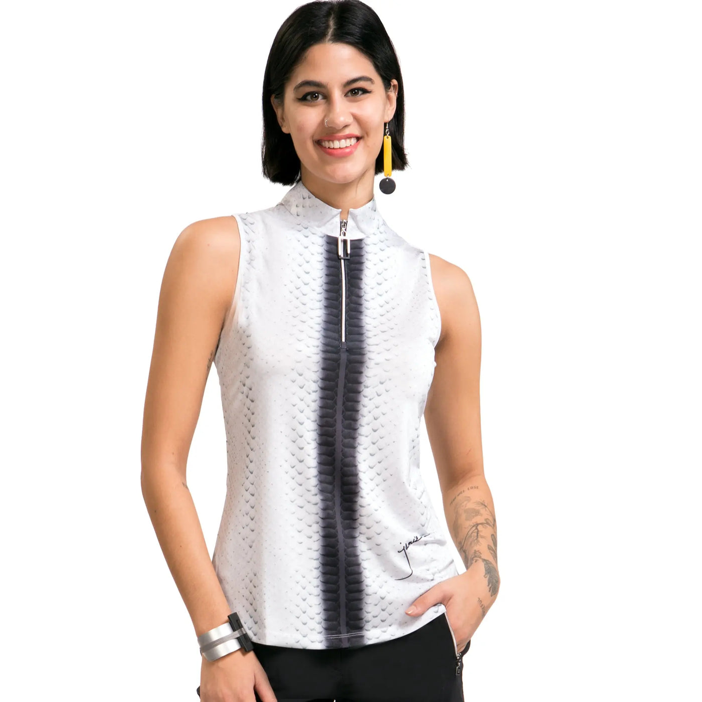 Jamie Sadock- Sleeveless Habu Snake Print Top Sugar (Style#: 21229)