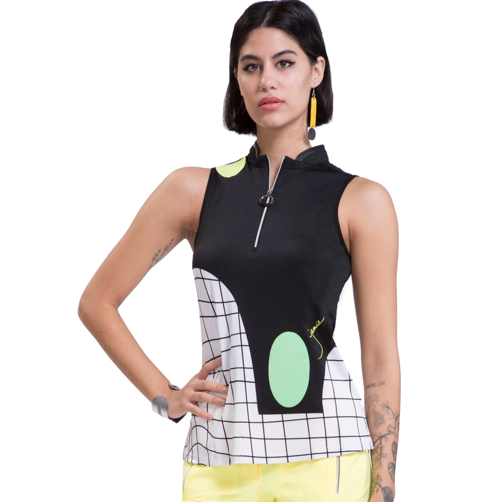 Jamie Sadock- Sleeveless Grid Zest Top (Style#: 21230) For the Love of Golf Naples