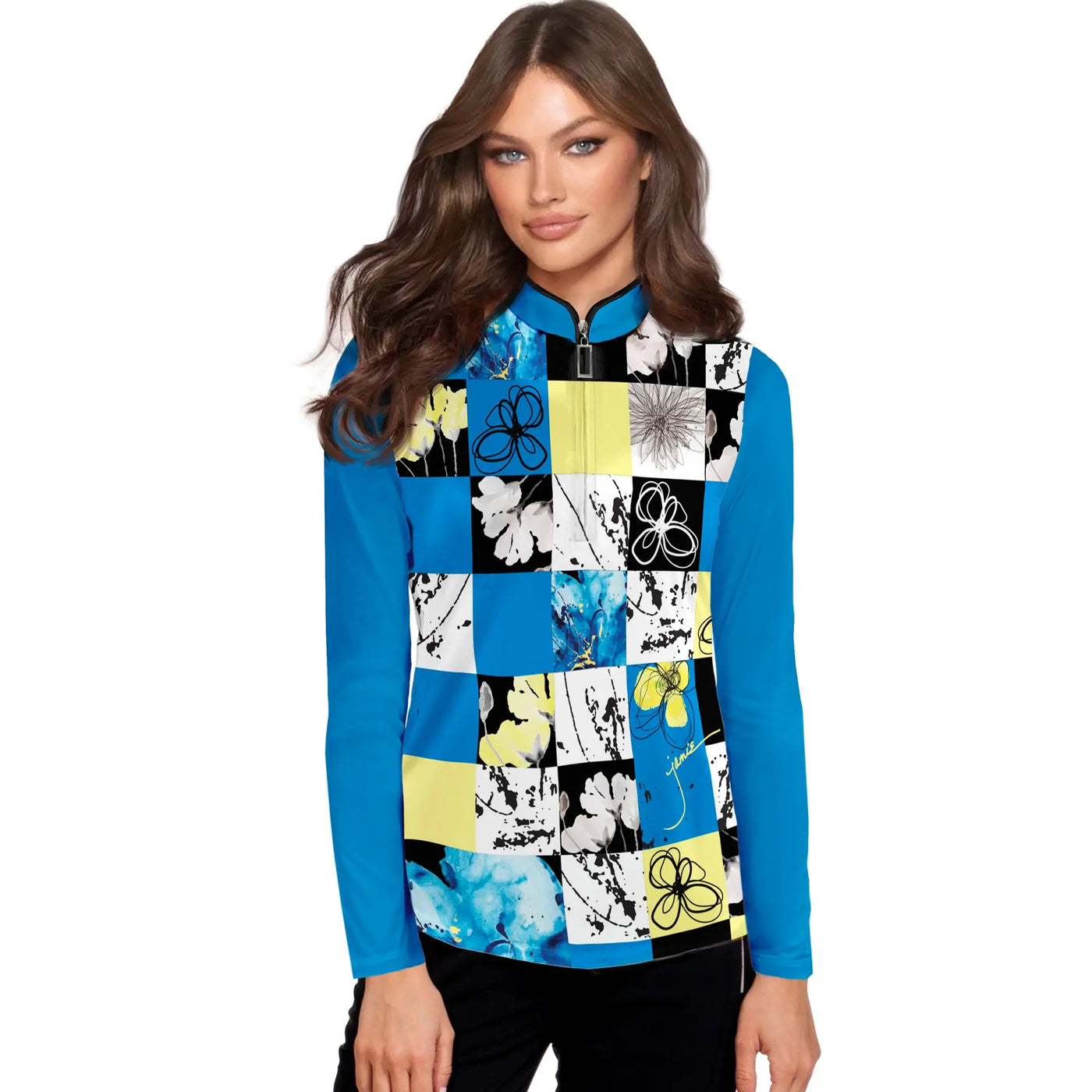 Jamie Sadock- Sunsense Long Sleeve Flower Box Print (Style#: 31163)