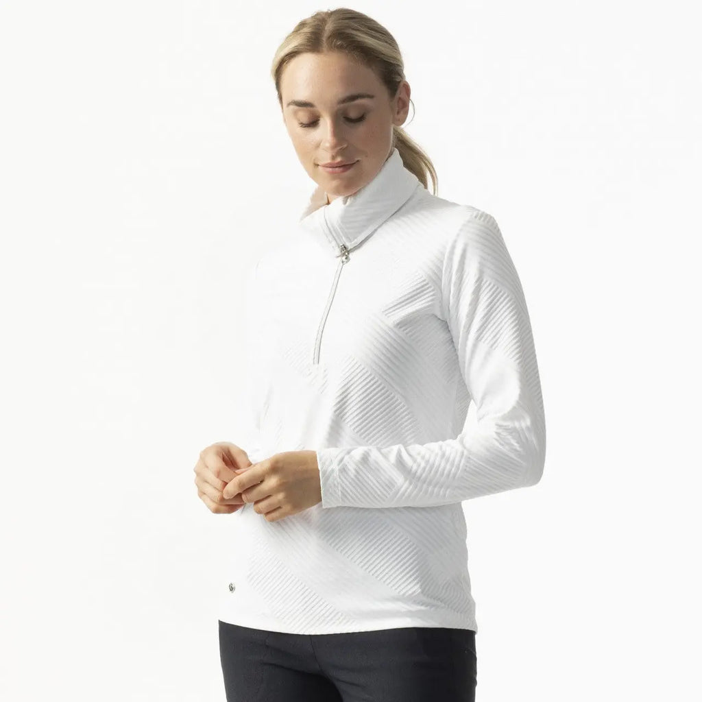 Daily Sports- Long Sleeve Floy Roll Neck Top White (Style#: 353/119/100) For the Love of Golf Naples