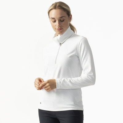 Daily Sports- Long Sleeve Floy Roll Neck Top White (Style#: 353/119/100)