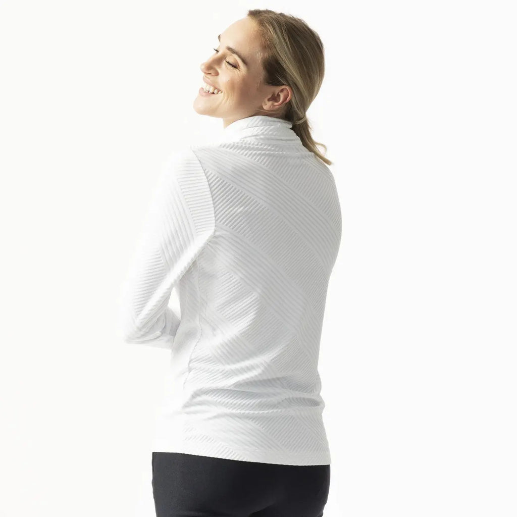 Daily Sports- Long Sleeve Floy Roll Neck Top White (Style#: 353/119/100) For the Love of Golf Naples
