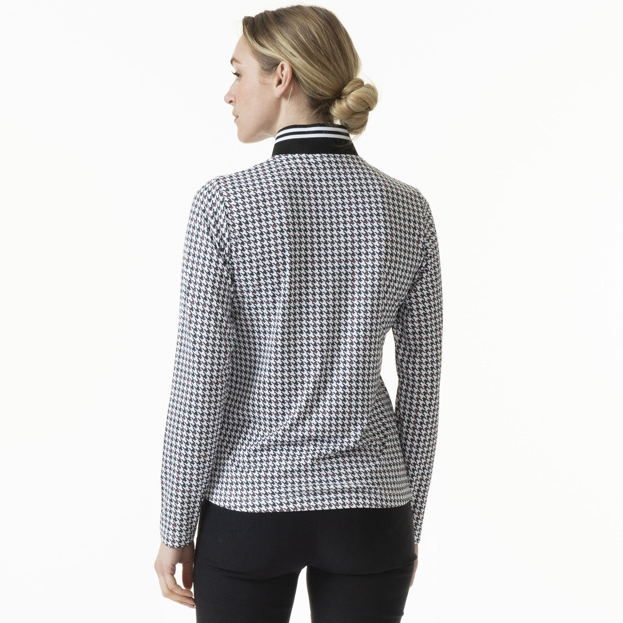 Daily Sports- Long Sleeve Fay Houndstooth Mock Neck Top (Style#: 353/132/999)