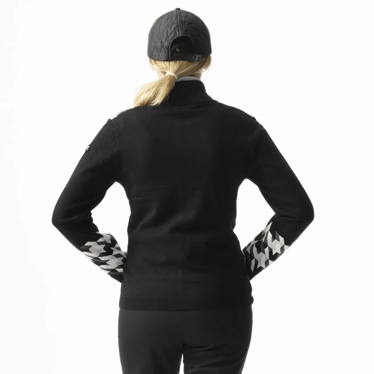 Daily Sports- Simone Houndstooth Black Cardigan Unlined (Style#: 353/530-999)