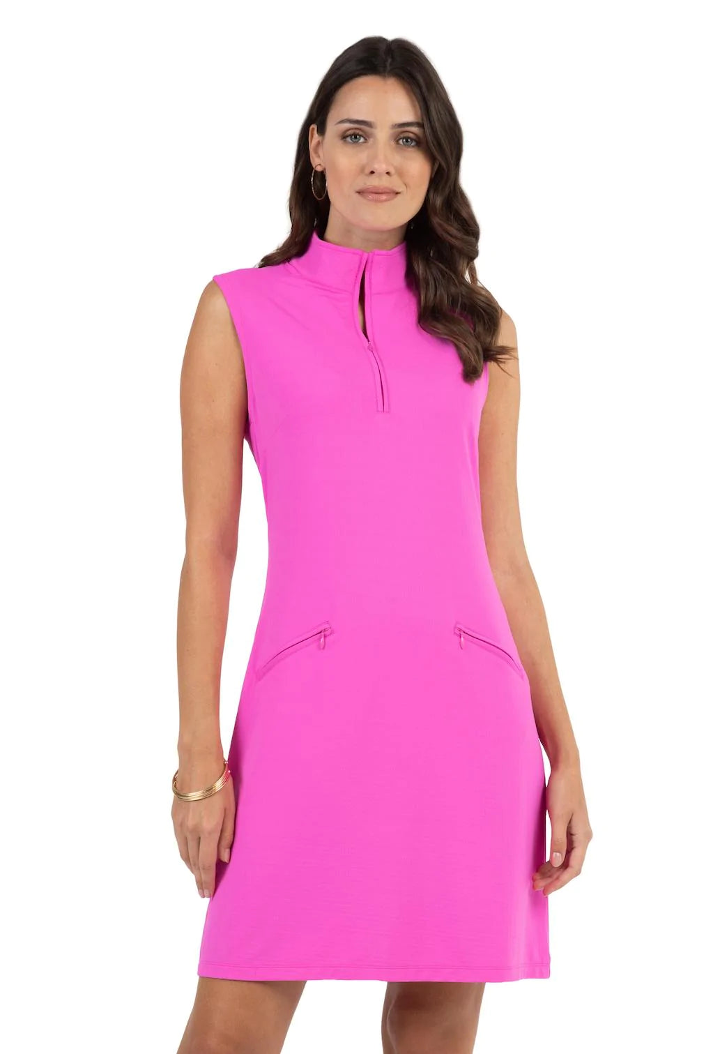 IBKUL- Sleeveless Hot Pink Dress (Style#: 58000)