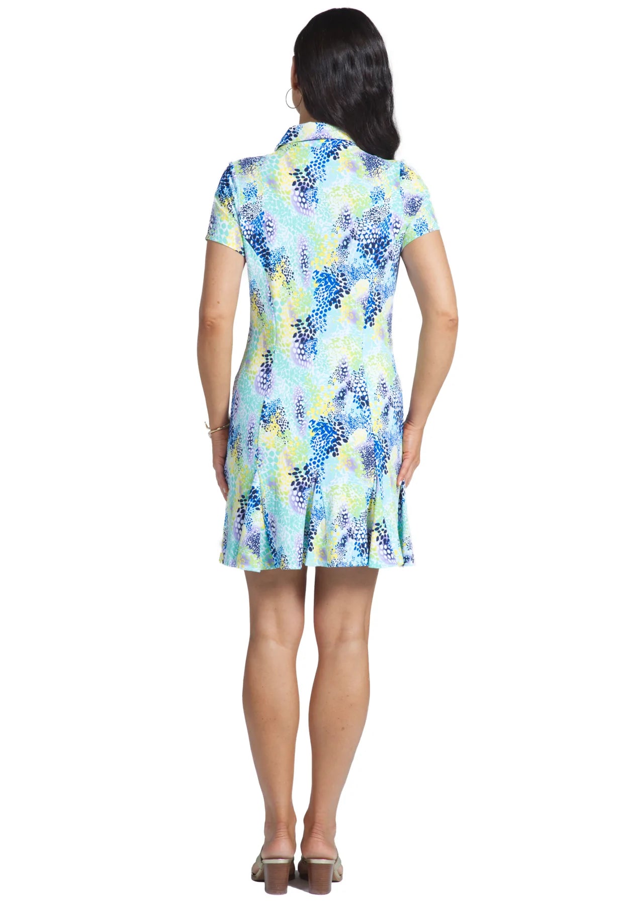 IBKUL- Short Sleeve Lessie Jade Multi Dress (Style#: 69375)