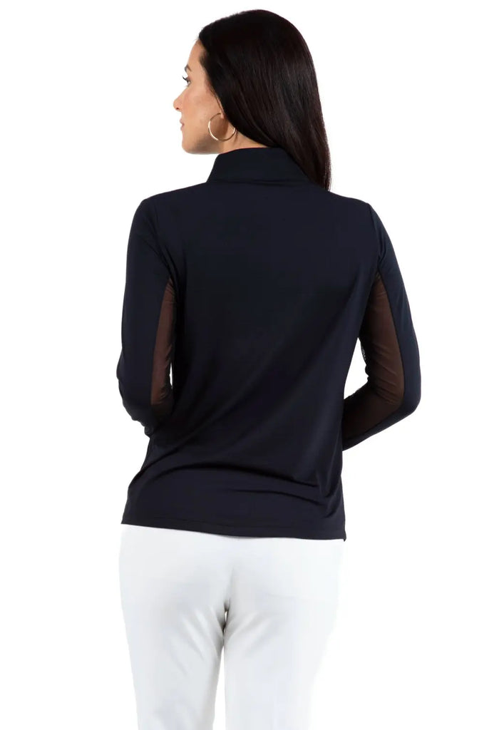 IBKUL- Long Sleeve Zip Mock Black (Style#: 80000) IBKUL