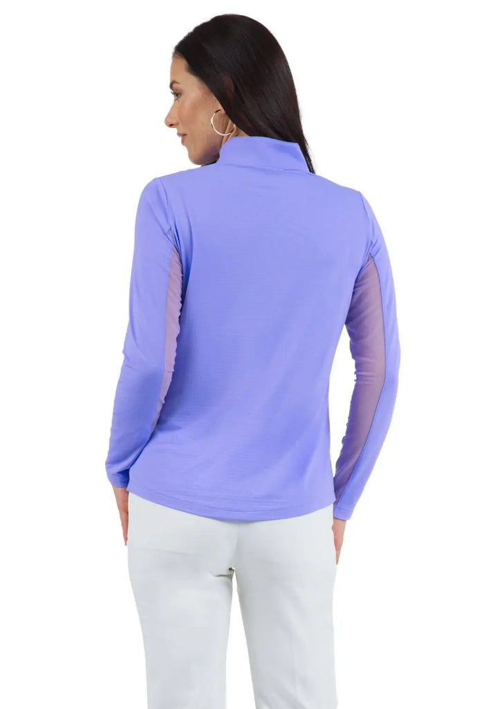 IBKUL- Long Sleeve Zip Mock Lavender (Style#: 80000) IBKUL