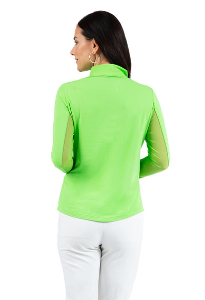 IBKUL- Long Sleeve Zip Mock Lime (Style#: 80000)