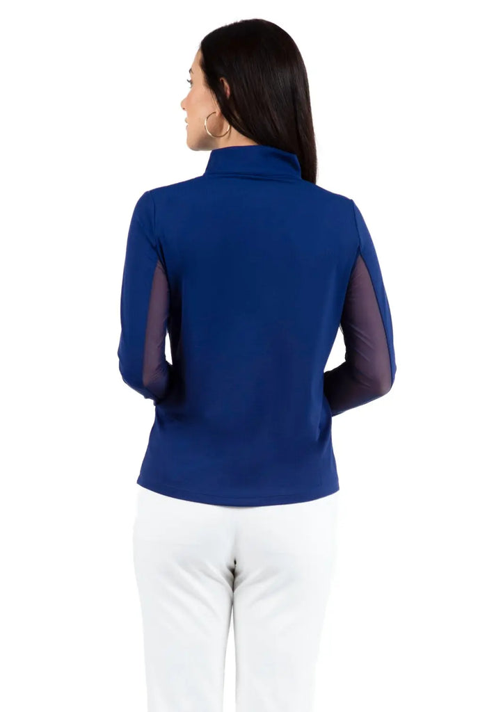 IBKUL- Long Sleeve Zip Mock Navy (Style#: 80000) IBKUL