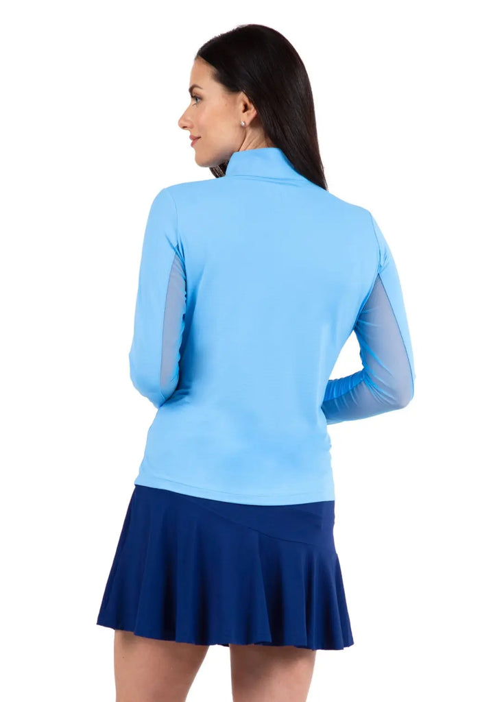 IBKUL- Long Sleeve Zip Mock Periwinkle (Style#: 80000) IBKUL