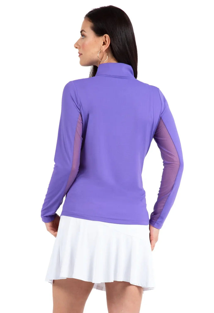 IBKUL- Long Sleeve Zip Mock Plum (Style#: 80000) IBKUL