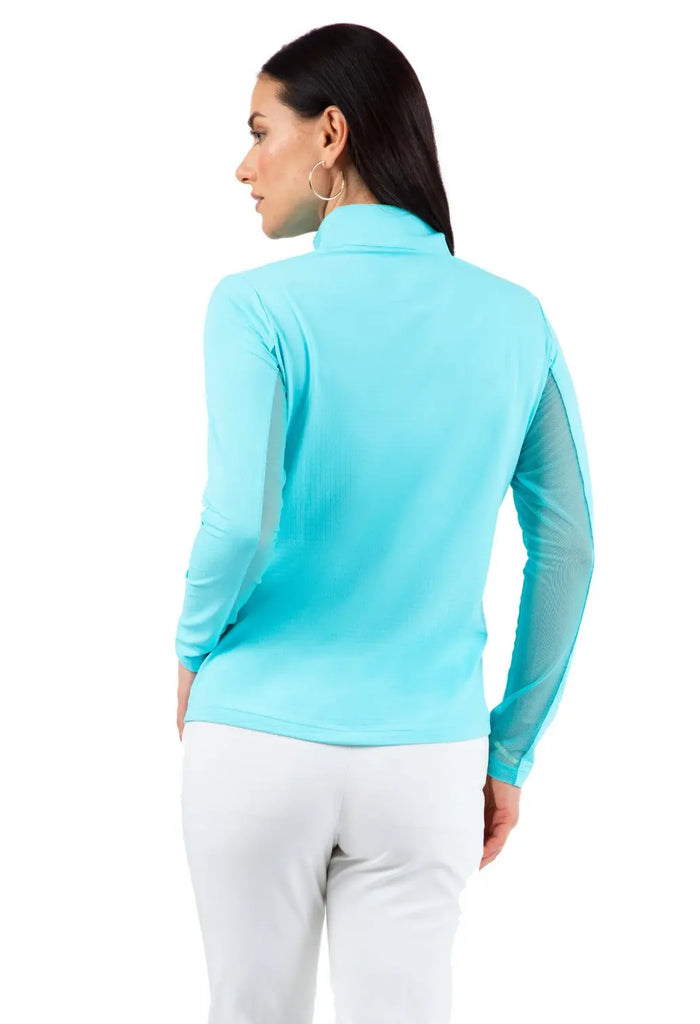 IBKUL- Long Sleeve Zip Mock Seafoam (Style#: 80000) IBKUL