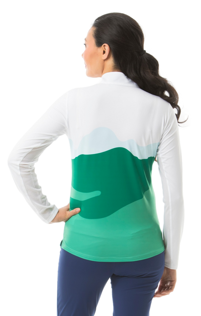 SanSoleil- Long Sleeve Mock "On The Green" (Style#: 900463) [XL ONLY]