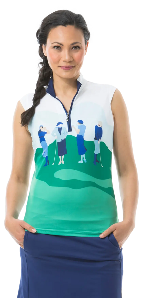SanSoleil- Sleeveless Mock "On The Green" (Style#: 900471) For the Love of Golf Naples