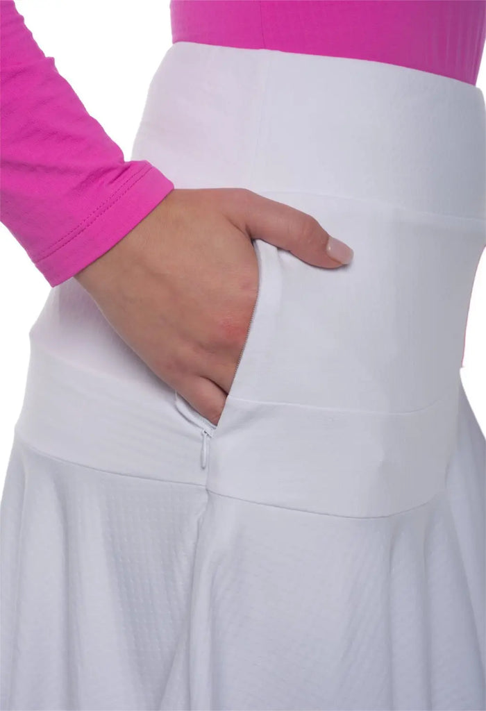 IBKUL- Solid Flounce Skort White (Style#: 20000) IBKUL