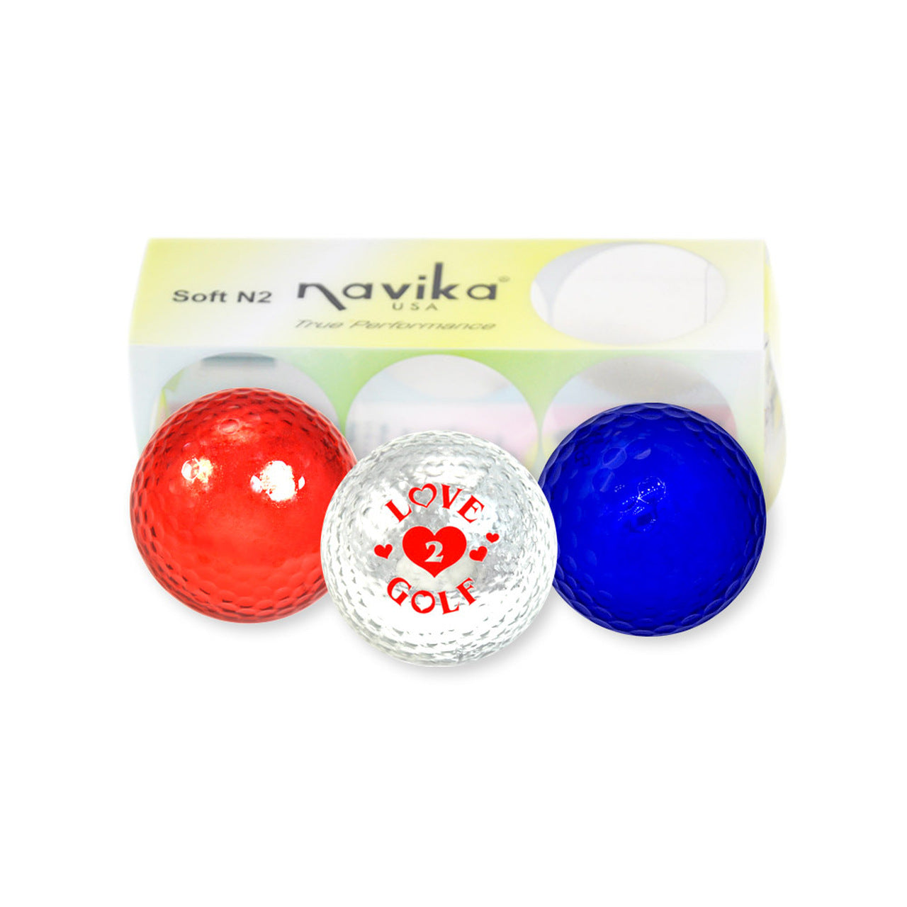 Navika- Patriotic Metallic "Love 2 Golf" Balls