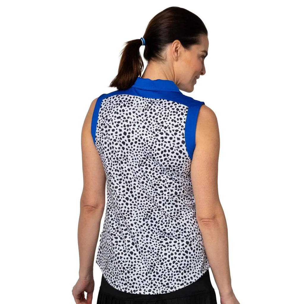 Jofit- Sleeveless Gracie Dalmation Dot Polo (Style#: GT0065-DDT) For the Love of Golf Naples
