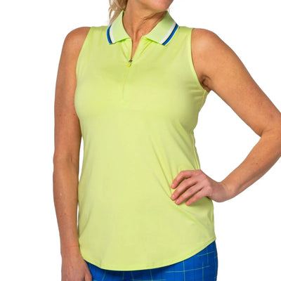 Jofit- Sleeveless Rib Collar Cutaway Key Lime Polo (Style#: GT0073-KLM)