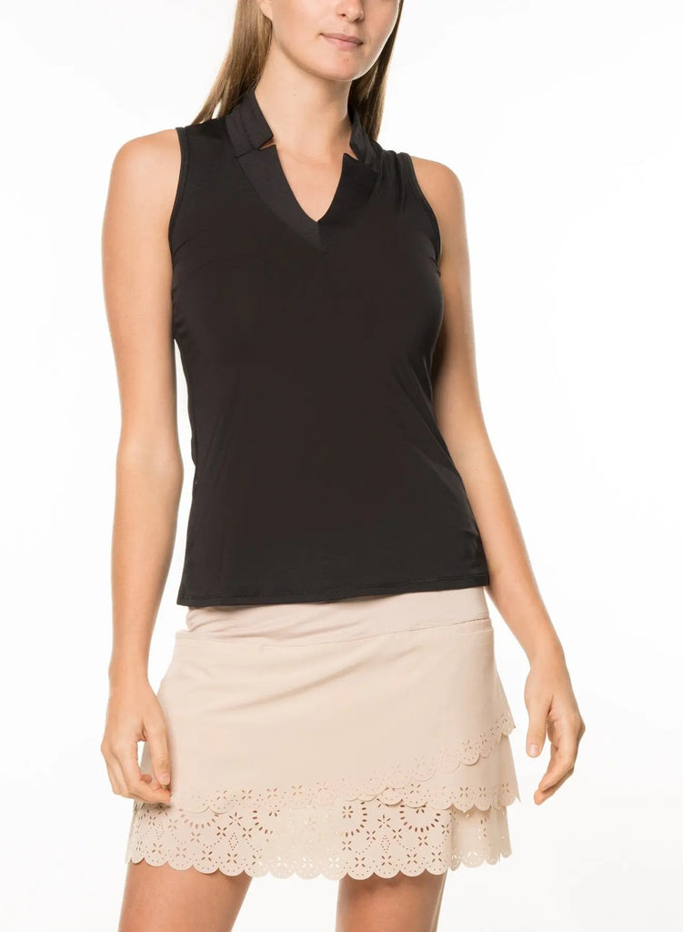 Lucky in Love- Sleeveless Chi Chi Tank Black (Style#: GT08) Lucky in Love
