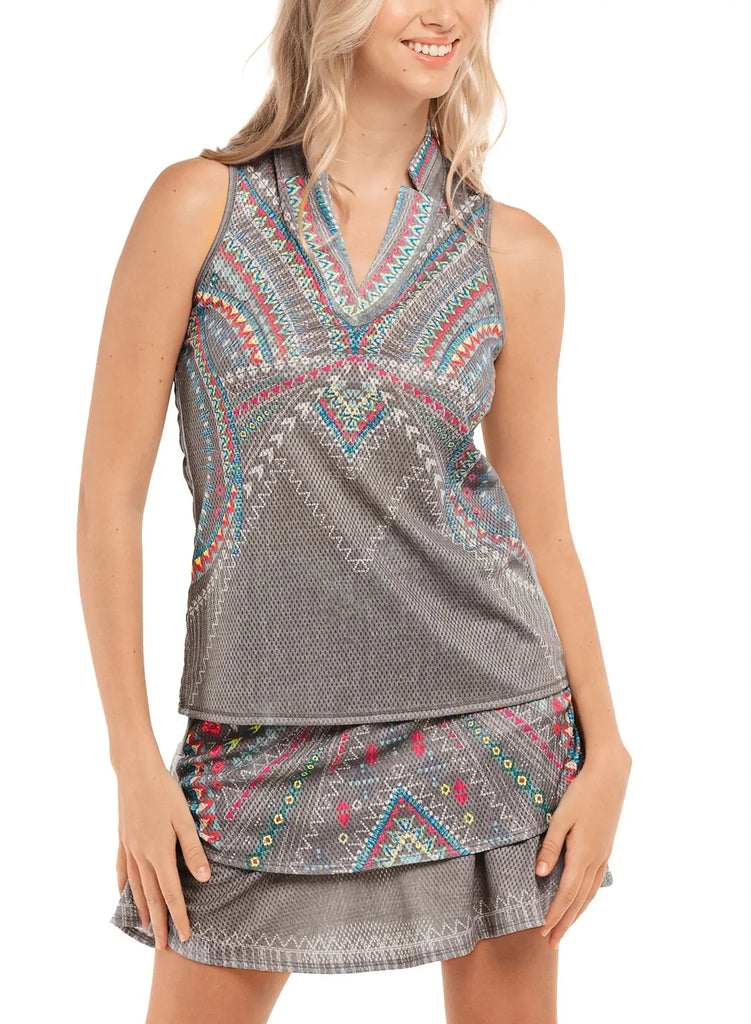 Lucky in Love- Desert Vibes Notch Tank (Style#: GT161-M21048) For the Love of Golf Naples