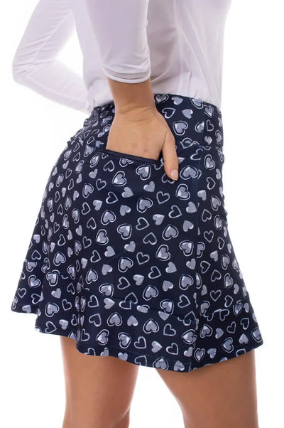 Golftini- Navy Crazy In Love Pull-On Ruffle Tech Skort (Style#: GT21RCL)