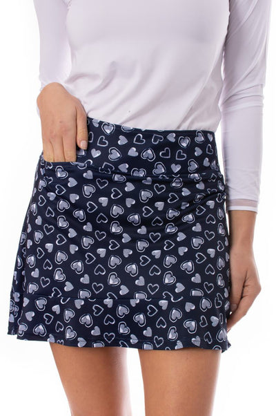 Golftini- Navy Crazy In Love Pull-On Ruffle Tech Skort (Style#: GT21RCL)
